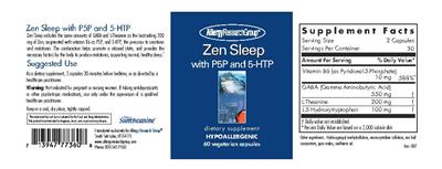 Photo of the Allergy Research Group Zen Sleep with P5P and 5-HTP label