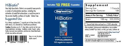Photo of the Allergy Research Group HiBiotin label