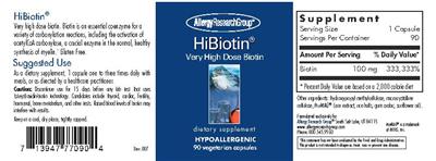 Photo of the Allergy Research Group HiBiotin label