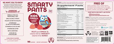 Photo of the SmartyPants Kids Formula Cherry Berry label