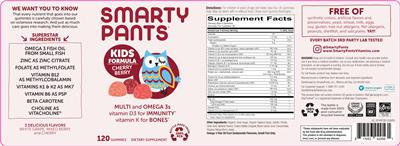Photo of the SmartyPants Kids Formula Cherry Berry label