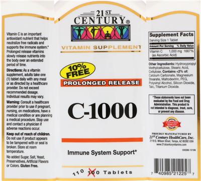 Photo of the 21st Century C-1000 label