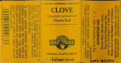 Photo of the Herb Pharm Clove label