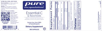 Photo of the Pure Encapsulations Essential-C & Flavonoids label
