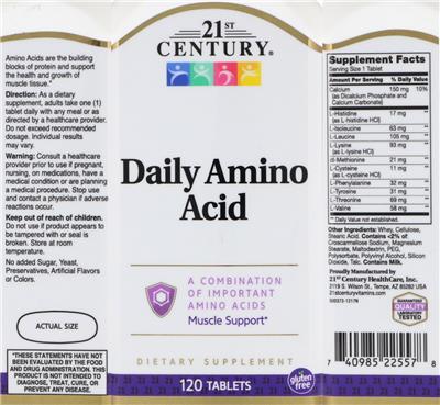 Photo of the 21st Century Daily Amino Acid label