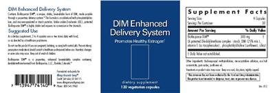 Photo of the Allergy Research Group DIM Enhanced Delivery System label