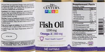 Photo of the 21st Century Fish Oil 1200 mg label