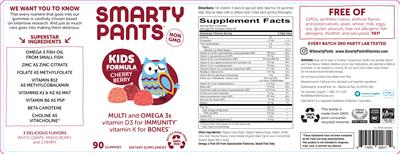 Photo of the SmartyPants Kids Formula Cherry Berry label