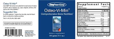 Photo of the Allergy Research Group Osteo-Vi-Min label