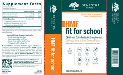 Photo of the Genestra Brands HMF Fit For School Delicious Natural Black Currant Flavor label