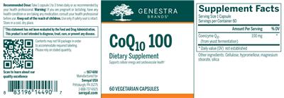 Photo of the Genestra Brands CoQ10 100 label