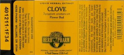 Photo of the Herb Pharm Clove label