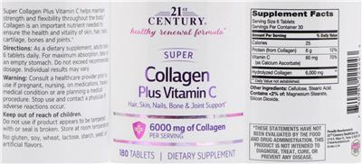 Photo of the 21st Century Super Collagen plus Vitamin C label