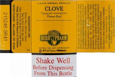 Photo of the Herb Pharm Clove label
