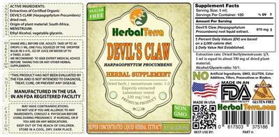 Photo of the Herbal Terra Devil's Claw Sugar Free label