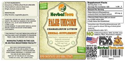 Photo of the Herbal Terra False Unicorn label
