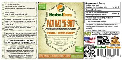 Photo of the Herbal Terra Fan Bai Ye Shu label