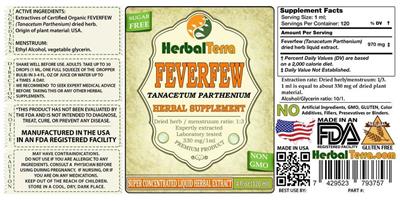 Photo of the Herbal Terra Feverfew label