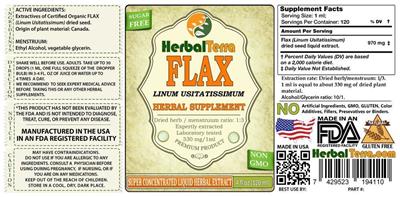 Photo of the Herbal Terra Flax label