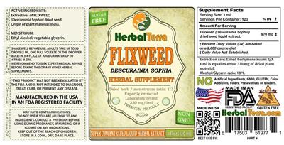 Photo of the Herbal Terra Flixweed label