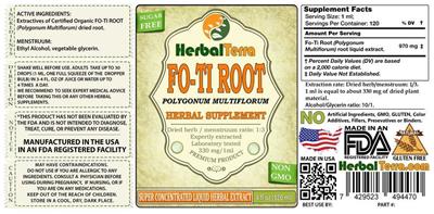 Photo of the Herbal Terra Fo-Ti Root label
