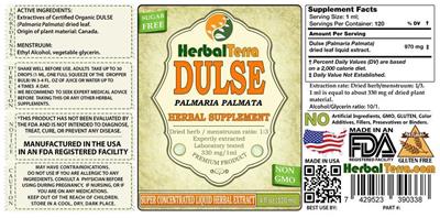 Photo of the Herbal Terra Dulse label