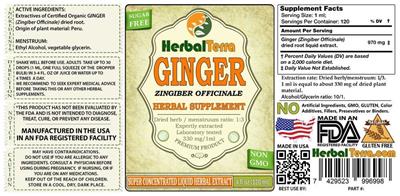 Photo of the Herbal Terra Ginger label