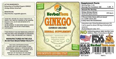 Photo of the Herbal Terra Ginkgo label