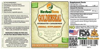 Photo of the Herbal Terra Goldenseal label