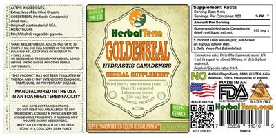 Photo of the Herbal Terra Goldenseal label