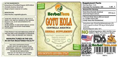 Photo of the Herbal Terra Gotu Kola label