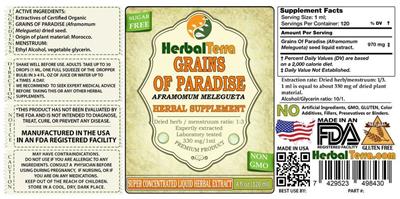 Photo of the Herbal Terra Grains of Paradise label