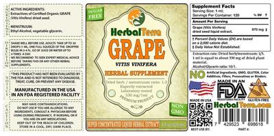 Photo of the Herbal Terra Grape label