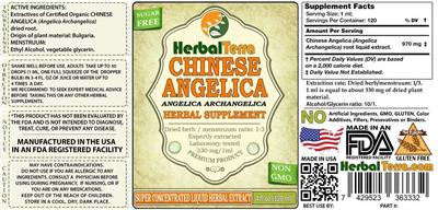 Photo of the Herbal Terra Chinese Angelica Angelica archangelica Sugar Free label