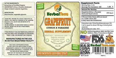 Photo of the Herbal Terra Grapefruit label