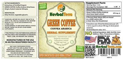 Photo of the Herbal Terra Green Coffee label