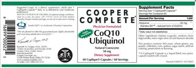 Photo of the Cooper Complete CoQ10 Ubiquinol label