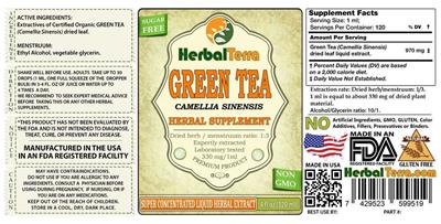 Photo of the Herbal Terra Green Tea label