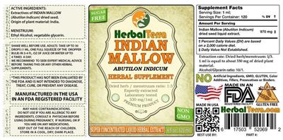 Photo of the Herbal Terra Indian Mallow label