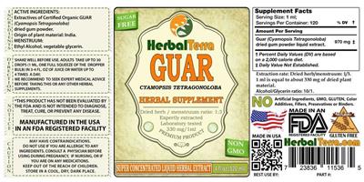 Photo of the Herbal Terra Guar label