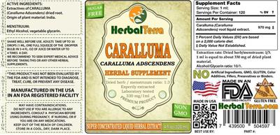 Photo of the Herbal Terra Caralluma Sugar Free label