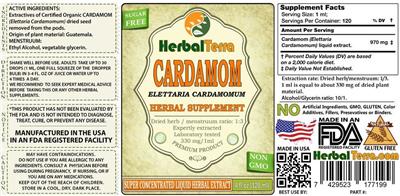 Photo of the Herbal Terra Cardamom Sugar Free label