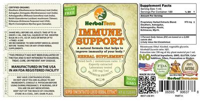 Photo of the Herbal Terra Immune Support label
