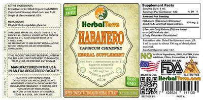 Photo of the Herbal Terra Habanero label