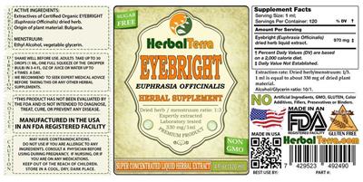 Photo of the Herbal Terra Eyebright label