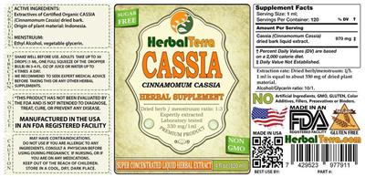 Photo of the Herbal Terra Cassia Sugar Free label