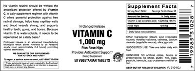 Photo of the Vitamer Laboratories Vitamin C 1,000 mg Plus Rose Hips label