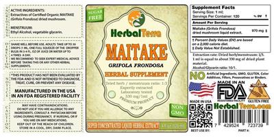 Photo of the Herbal Terra Maitake label