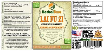 Photo of the Herbal Terra Lai Fu Zi label