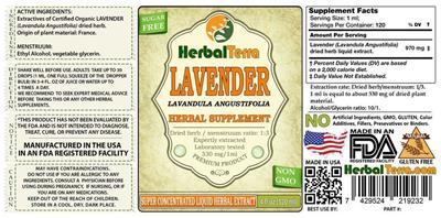 Photo of the Herbal Terra Lavender Lavandula angustifolia label